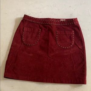 Dark Red Mini Skirt